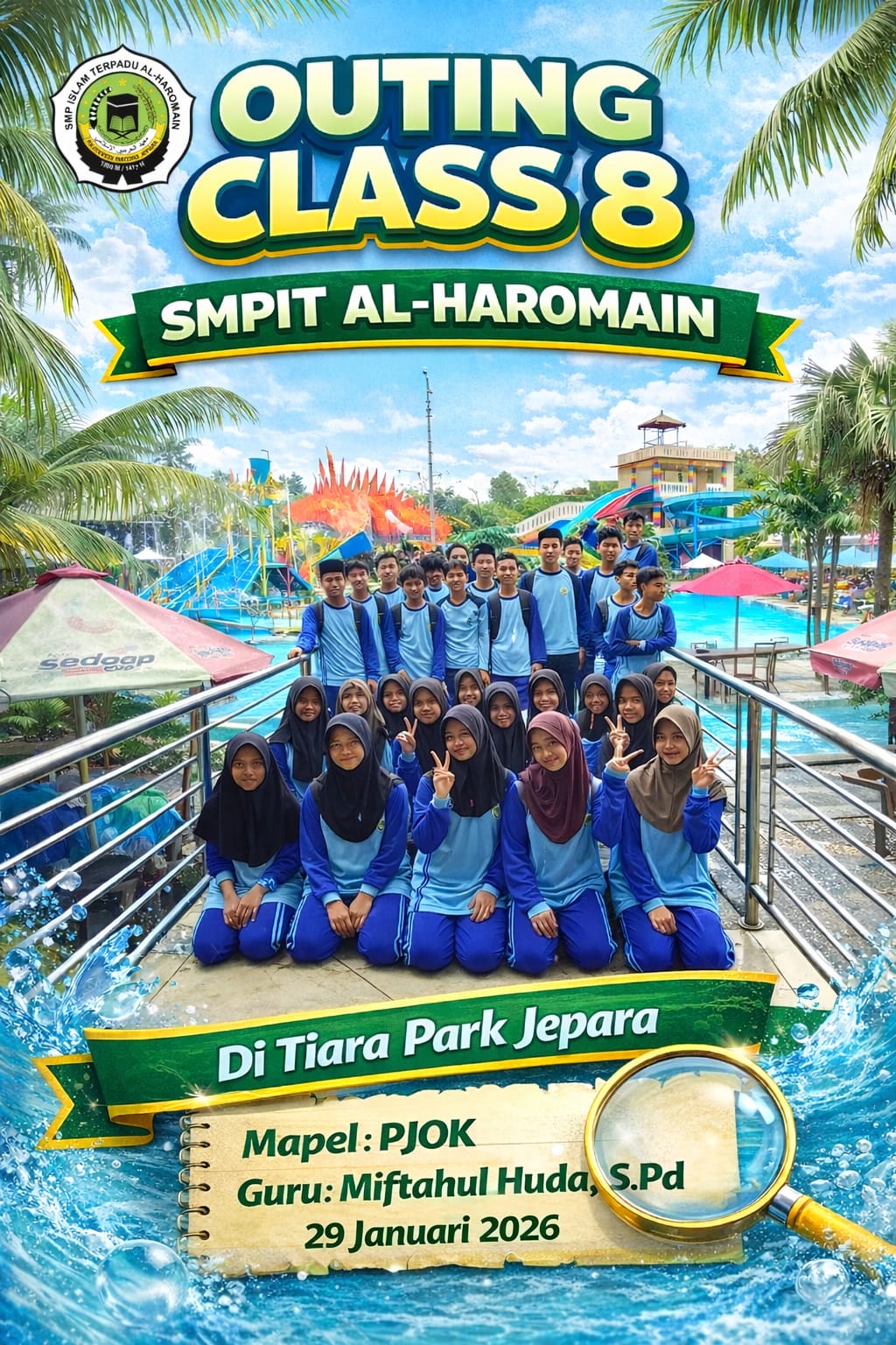 Outing Class Kelas 8 SMPIT Al-Haromain di Tiara Park Jepara
